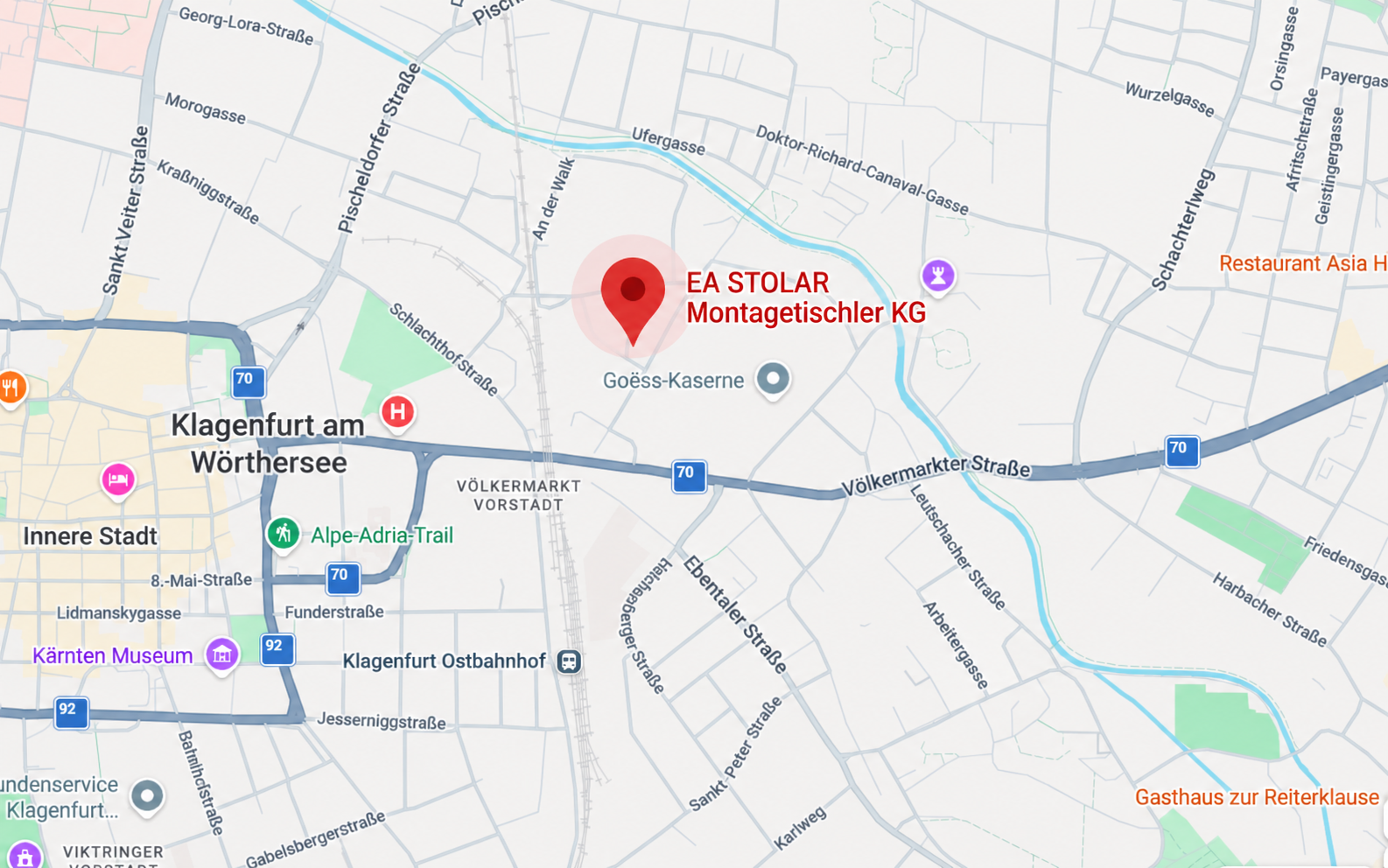 Standortkarte von EA STOLAR in Klagenfurt